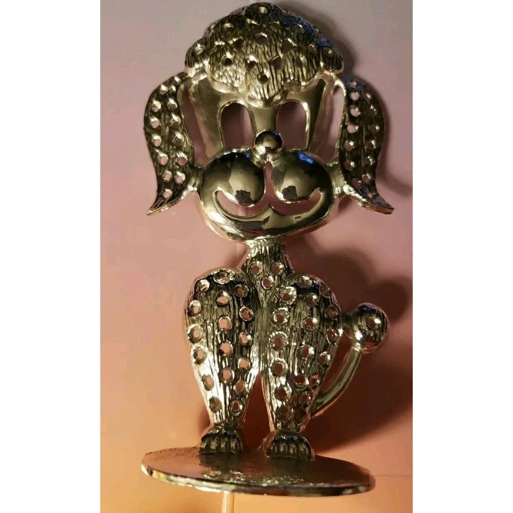 Vintage Poodle Earring Tree Jewelry Holder Silver Tone Dog Puppy 6824